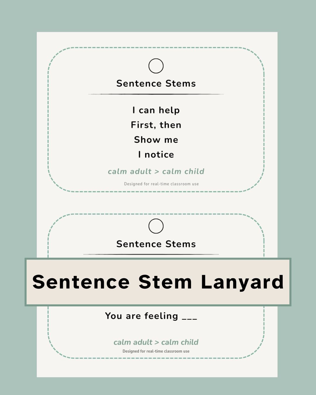 Sentence Stem Lanyard