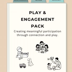 Play & Engagement Pack cover featuring children engaged in independent, peer, and adult-supported play activities.